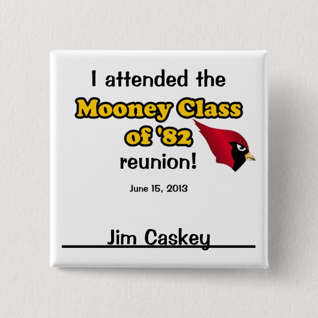 Jim Caskey 2 Inch Square Button (Front)
