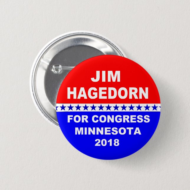 Jim Hagedorn Minnesota Congress 2018 2 Inch Round Button (Front & Back)