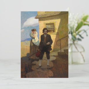 Jim Hawkins leaves home by Newell Convers Wyeth Thank You Card