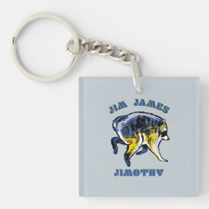 Jim James Jimothy Pop Art Raccoon Design Keychain