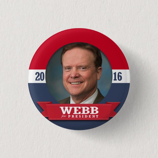 JIM WEBB 2016 1 INCH ROUND BUTTON (Front)
