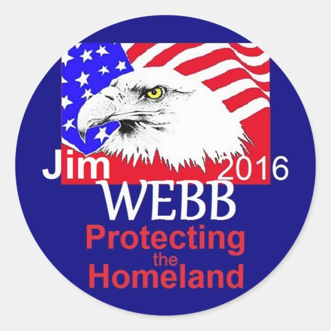 Jim WEBB 2016 Classic Round Sticker (Front)