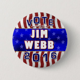 Jim Webb President 2016 Election Democrat 2 Inch Round Button