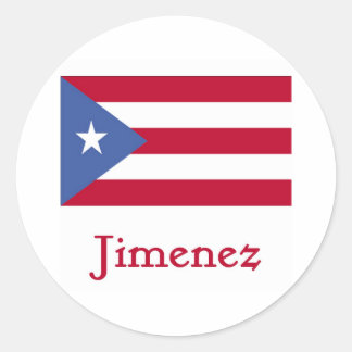 Jimenez Puerto Rican Flag Classic Round Sticker