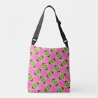 Jimette Design pink yellow shoulder strap Crossbody Bag