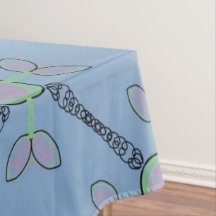 Jimette tablecloth Black green pink design