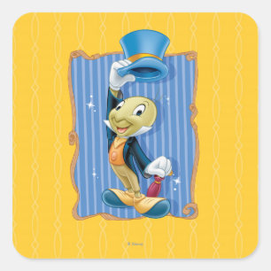 Jiminy Cricket Lifting His Hat Square Sticker