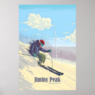 Jiminy Peak Massachusetts USA Ski Resort Travel Poster