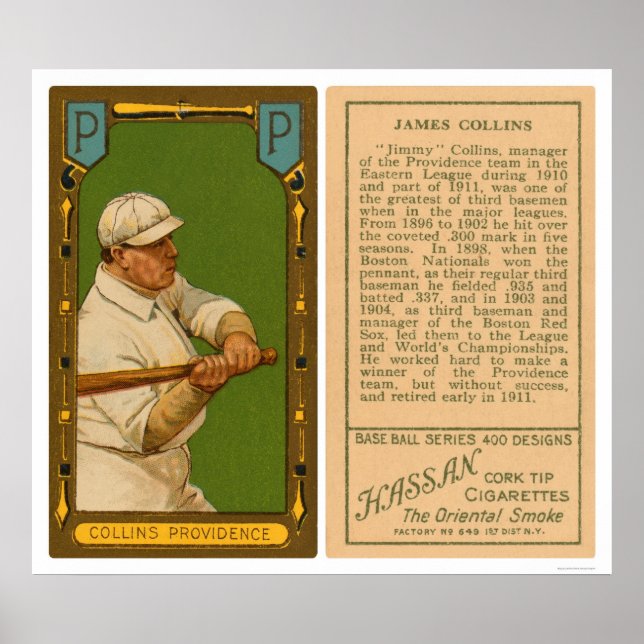 Jimmy Collins Providence Baseball 1911 Poster (Front)