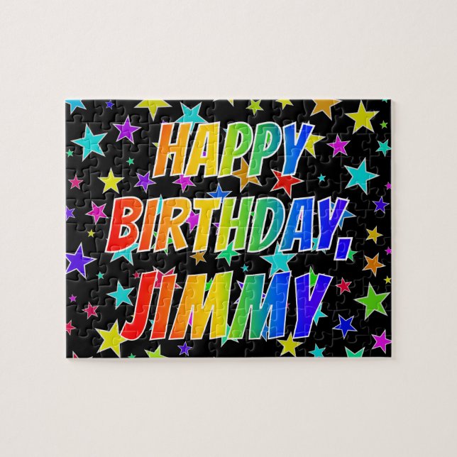 "JIMMY" First Name, Fun "HAPPY BIRTHDAY" Jigsaw Puzzle (Horizontal)