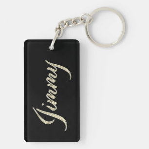 Jimmy Name whitegold key trailer Keychain