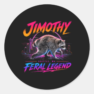 Jimothy Fvibesl Legend Seattle Wa Raccoon Classic Round Sticker