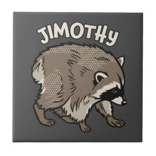 Jimothy Raccoon Comic Style Animal Tile