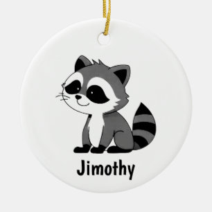 Jimothy Raccoon Cute Funny White Elephant Trendy Ceramic Ornament