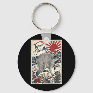 Jimothy Raccoon Funny Trash Panda Team Jimothy Keychain