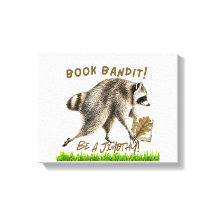 Jimothy the Raccoon: Book Bandit Canvas Wall Art