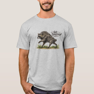 Jimothy the Raccoon in Grass T-Shirt