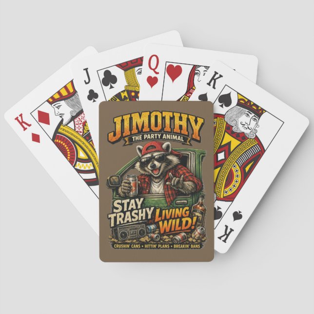 Jimothy the Seattle racoon Playing Cards (Back)