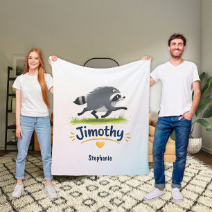 Jimothy Viral Raccoon Funny Trash Panda Wildlife Fleece Blanket