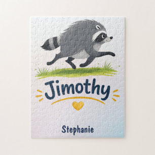 Jimothy Viral Raccoon Funny Trash Panda Wildlife Jigsaw Puzzle