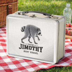 Jimothy Viral Raccoon Funny Trash Panda Wildlife Metal Lunch Box