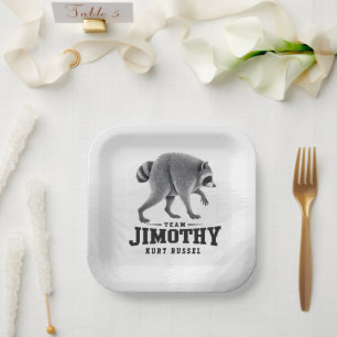 Jimothy Viral Raccoon Funny Trash Panda Wildlife Paper Plate