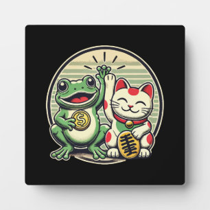 Jin Chan and Maneki Neko - Luck and Prosperity Plaque