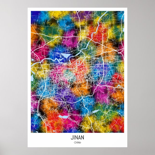 Jinan China City Map Poster (Front)