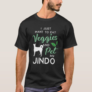 Jindo Funny Vegan Dog Lover Owner Xmas Birthday Gi T-Shirt