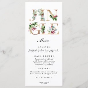 jingl christmas holiday wedding menu cards