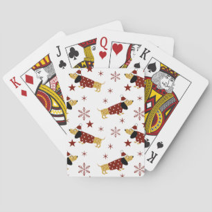 Jingle All the Dachshund Way Playing Cards