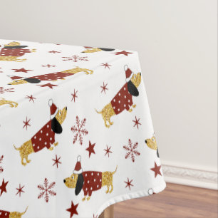 Jingle All the Dachshund Way Tablecloth