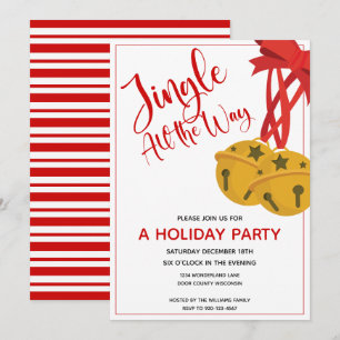 Jingle All The Way Bells Holiday Party Invitation