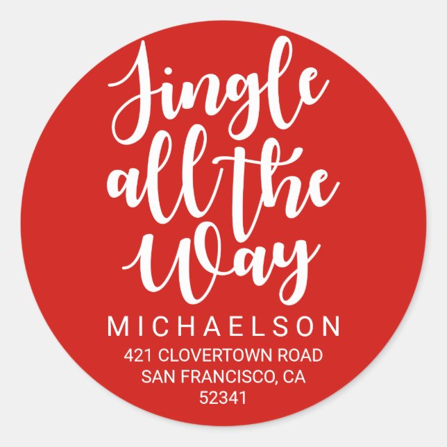 Jingle All The Way | Christmas Address Label (Front)