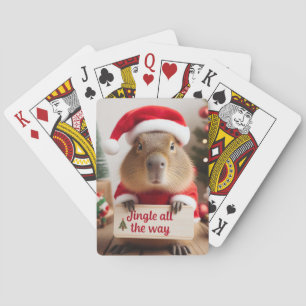Jingle All The Way Christmas Capybara Playing Card