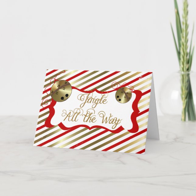 Jingle All the Way Christmas Greeting Card (Front)