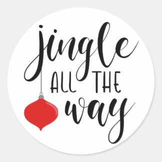 Jingle All The Way Christmas Round Stickers