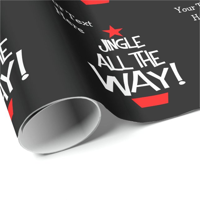 Jingle All The Way Christmas Tree  Personalized Wrapping Paper (Roll Corner)