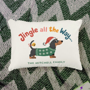 Jingle All the Way Dog – Custom Holiday Family  Accent Pillow