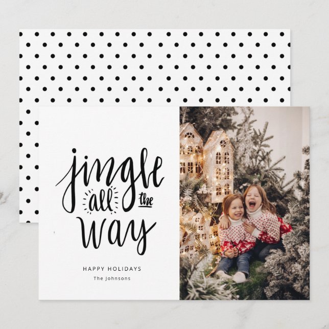 Jingle All the Way Fun Holiday Card (Front/Back)