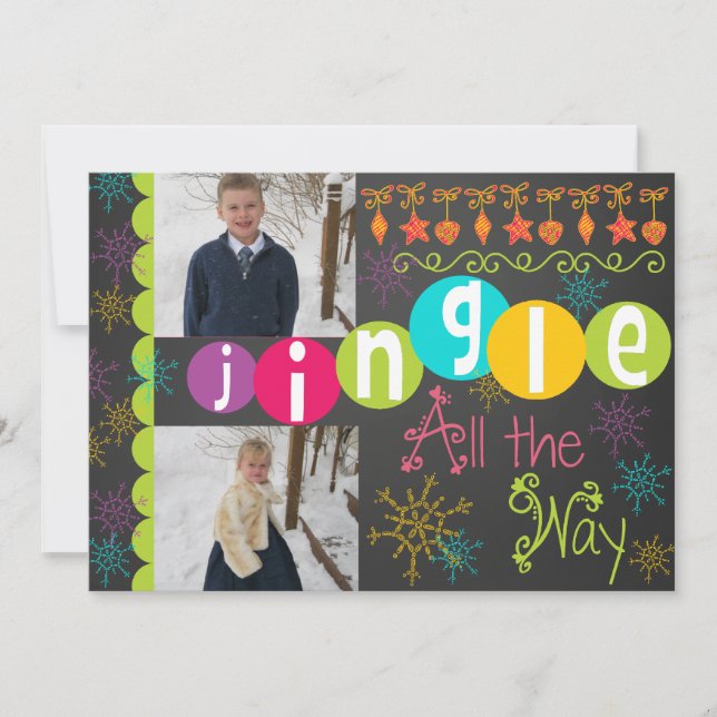 Jingle All The Way Holiday Photo Card (Front)