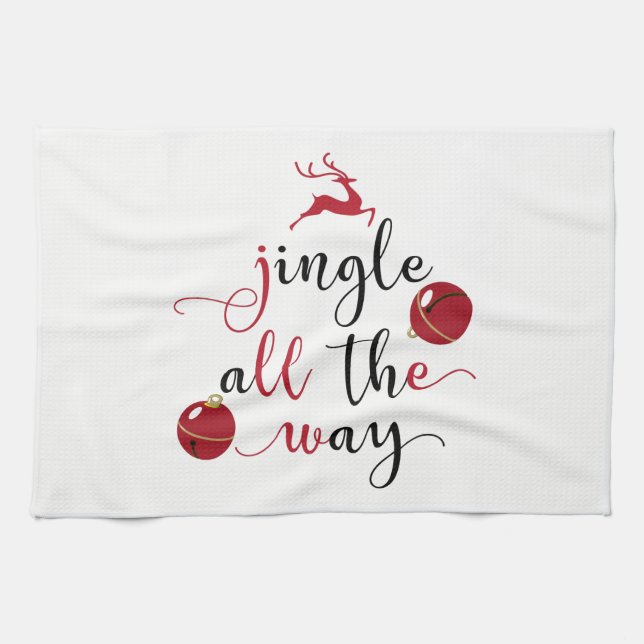 jingle all the way kitchen towel (Horizontal)