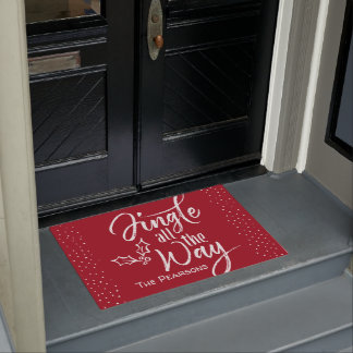 Jingle All the Way - Personalized Christmas Doormat