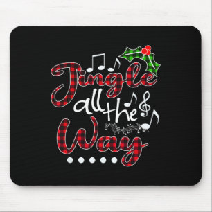 Jingle All The Way Red Buffalo Plaid Christmas  Mouse Pad