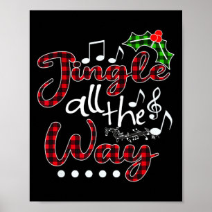 Jingle All The Way Red Buffalo Plaid Christmas Poster