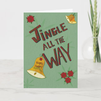 Jingle All the Way Retro Christmas Holiday Card