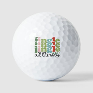 Jingle all the way Retro Groovy Christmas Holidays Golf Balls