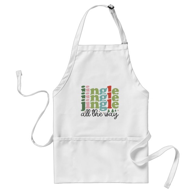 Jingle all the way Retro Groovy Christmas Holidays Standard Apron (Front)