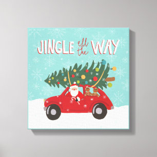 Jingle All The Way   Santa Car Canvas Print