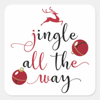 jingle all the way square sticker